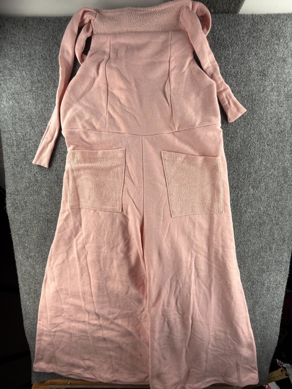 Bucket List Jumpsuit Overalls Pink Knit Pull On Cotton Blend Large Adult Women